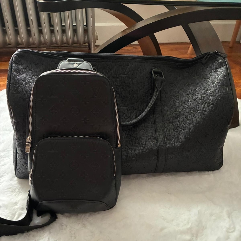 Louis Vuitton Black Monogram Duffel Bag and Backpack